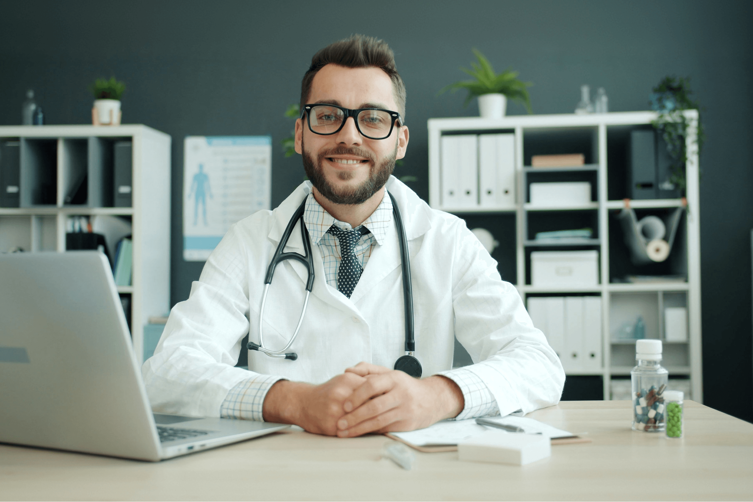 Doctor providing online healthcare consultation in Spain